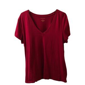 Banana Republic Factory Raspberry V-Neck Shirt XL